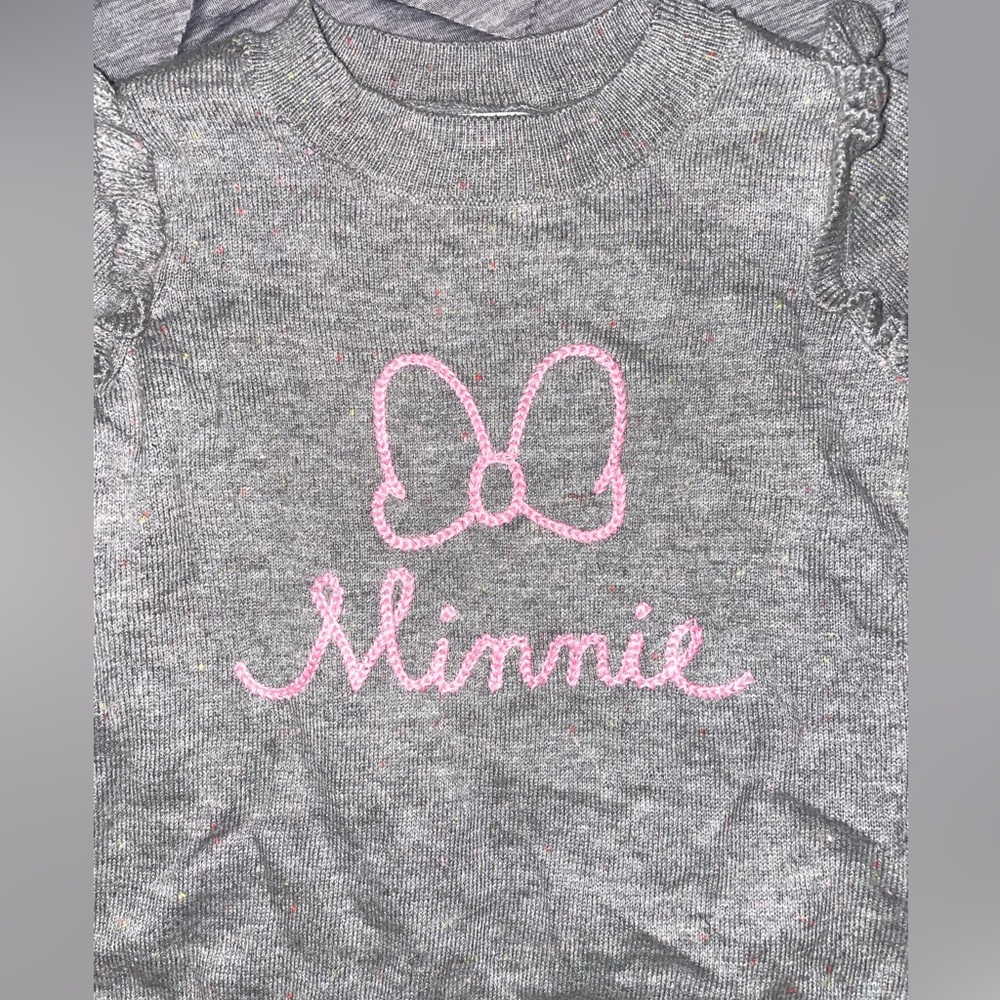 NWT toddler girl baby GAP x Disney Minnie Mouse grey sweater size 3T - Picture 5 of 9